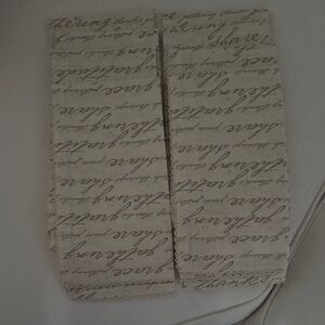 Pier 1 Cream Script Kitchen Linens
